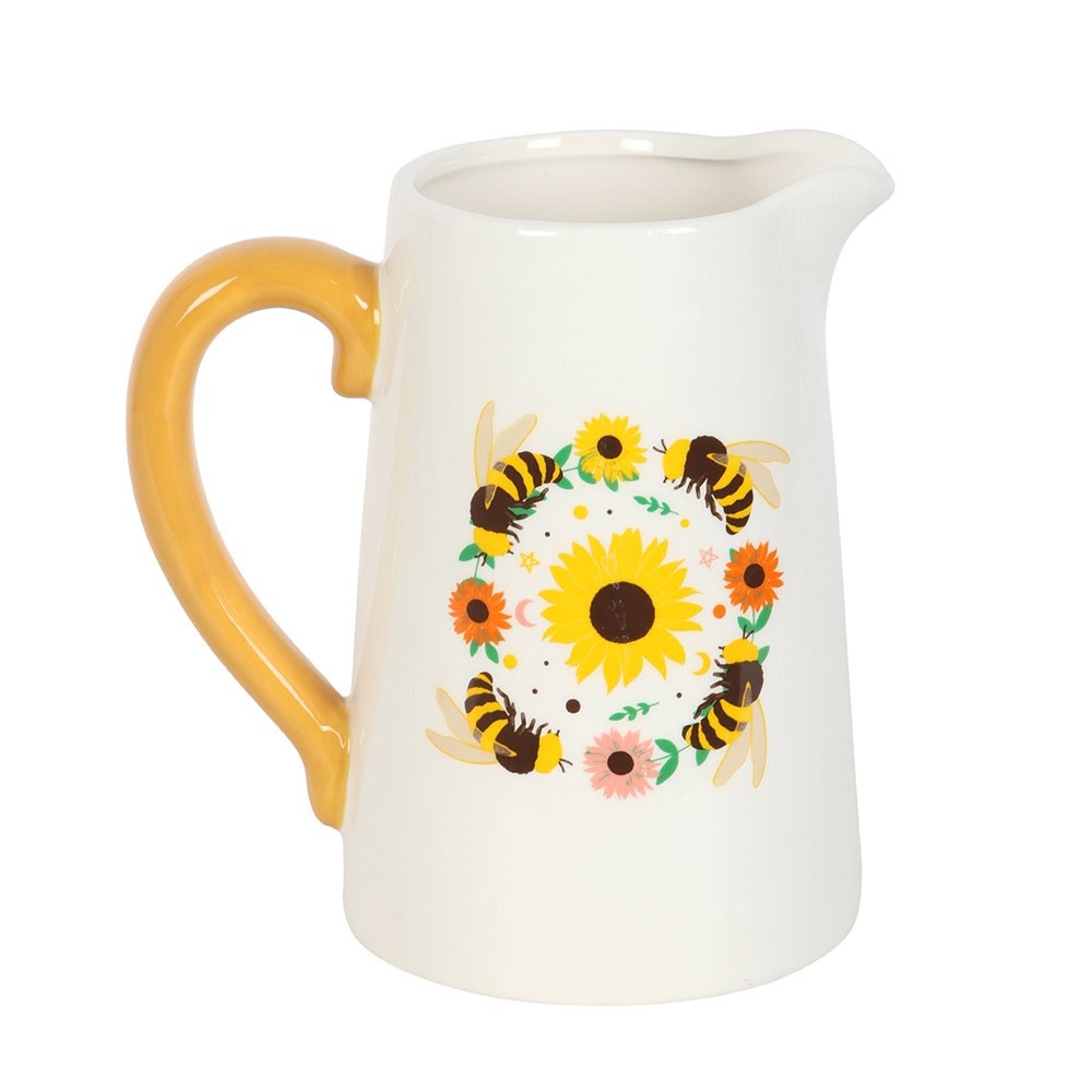 Something Different - Summer Bee and Sunflower Ceramic Carafe de fleurs - Multicolore